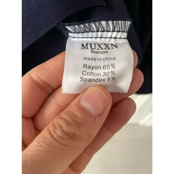 NWT Muxx scoop neck navy dress S - Picture 3 of 4